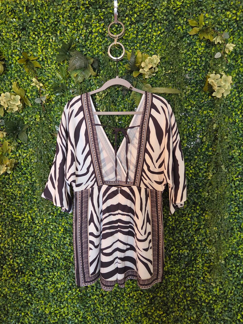 Zebra print romper